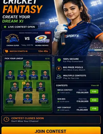 Come (come arcade login india) fantasy cricket & matchday visual 3